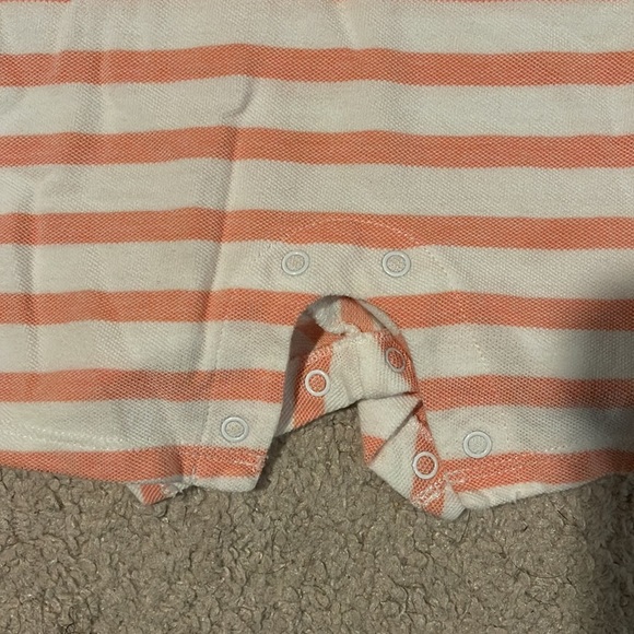 Janie and Jack Peach Striped One Piece Outfit 12-18M - Picture 5 of 7